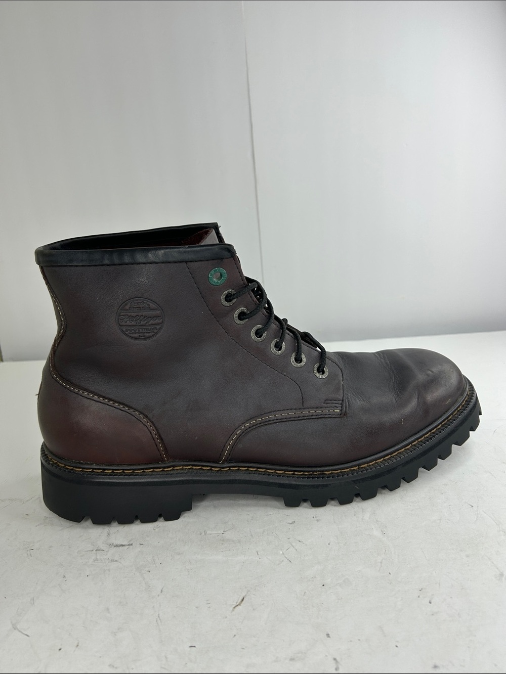 Tommy Hilfiger Men's Dark Brown Leather Lace-Up Work Boots